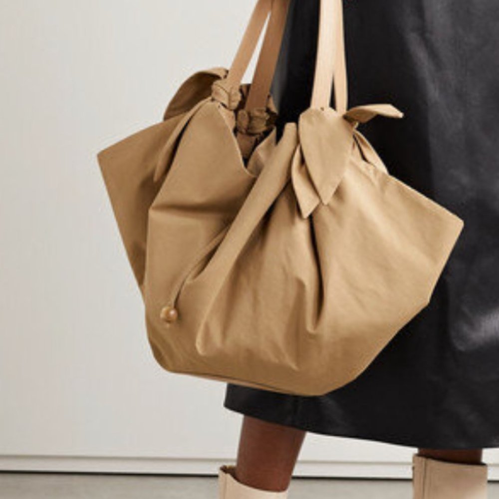 Nanushka Inda Knotted Shell Tote in Beige